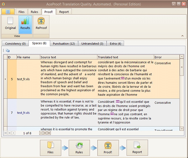 aceproof formatting errors