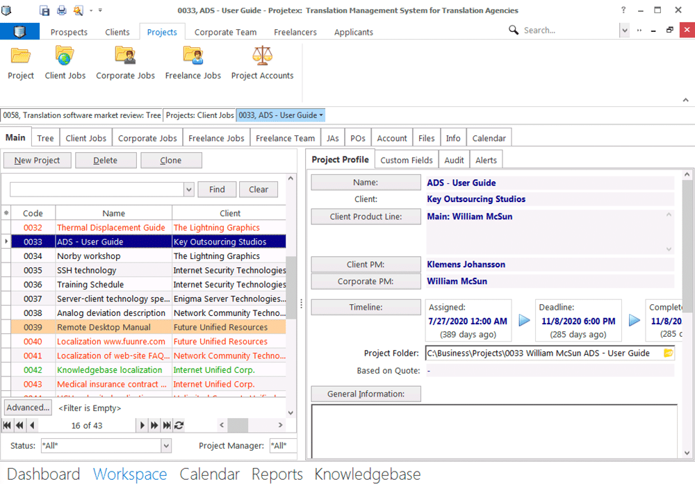 translation project manager's software